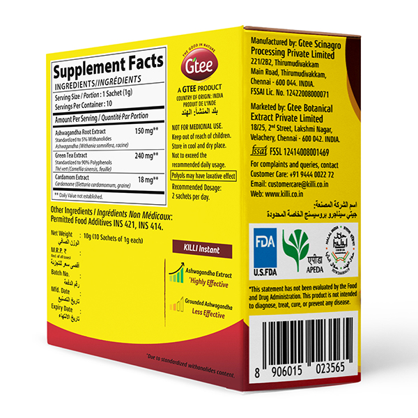 Killi Ashwagandha Instant 10 g - Image 2